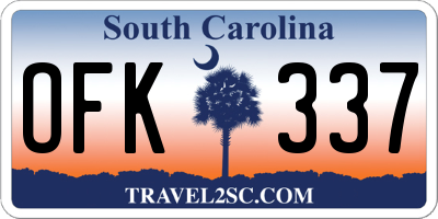SC license plate OFK337
