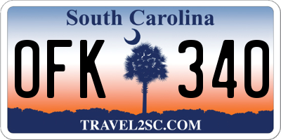 SC license plate OFK340