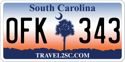 SC license plate OFK343