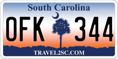 SC license plate OFK344