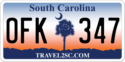 SC license plate OFK347