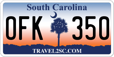 SC license plate OFK350