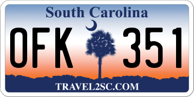 SC license plate OFK351