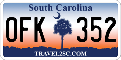 SC license plate OFK352