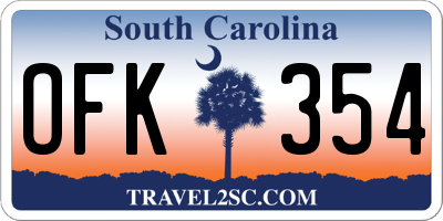 SC license plate OFK354