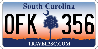 SC license plate OFK356