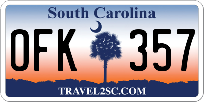 SC license plate OFK357
