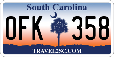 SC license plate OFK358