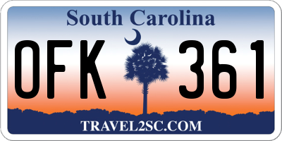 SC license plate OFK361