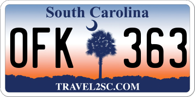 SC license plate OFK363