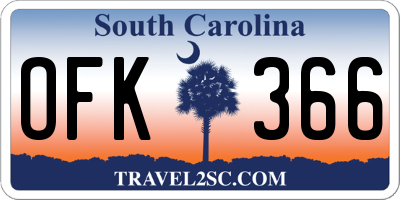 SC license plate OFK366