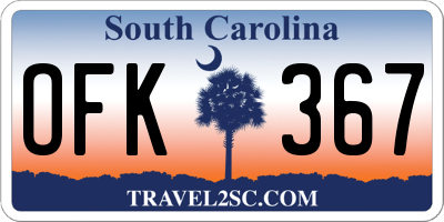 SC license plate OFK367