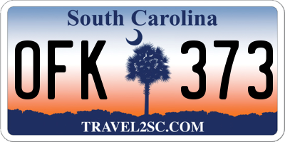SC license plate OFK373
