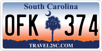 SC license plate OFK374