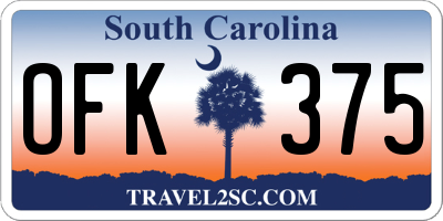 SC license plate OFK375