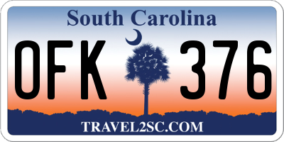 SC license plate OFK376