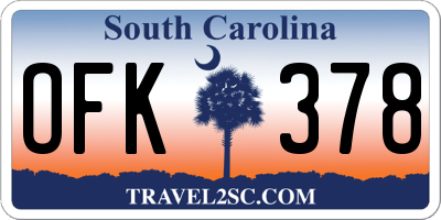 SC license plate OFK378