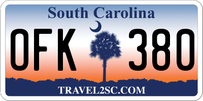SC license plate OFK380