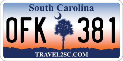 SC license plate OFK381