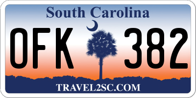 SC license plate OFK382