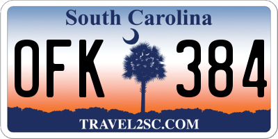 SC license plate OFK384