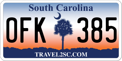 SC license plate OFK385