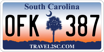SC license plate OFK387