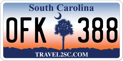 SC license plate OFK388