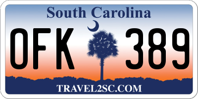 SC license plate OFK389
