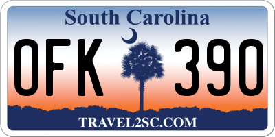 SC license plate OFK390