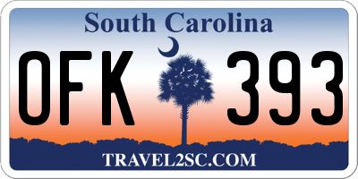 SC license plate OFK393