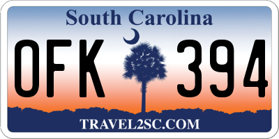 SC license plate OFK394