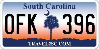 SC license plate OFK396