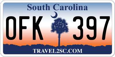 SC license plate OFK397