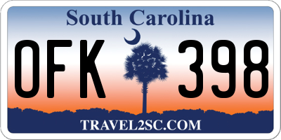 SC license plate OFK398
