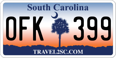 SC license plate OFK399