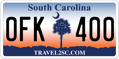 SC license plate OFK400
