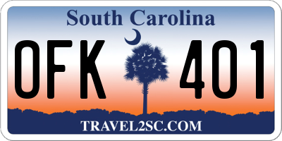 SC license plate OFK401