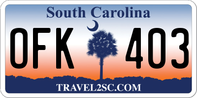 SC license plate OFK403