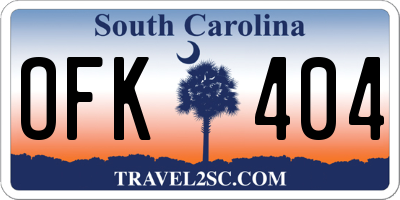 SC license plate OFK404