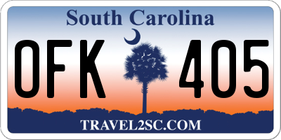 SC license plate OFK405