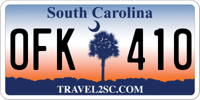 SC license plate OFK410