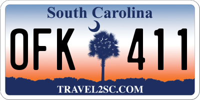 SC license plate OFK411