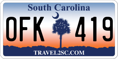 SC license plate OFK419
