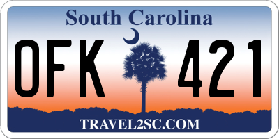 SC license plate OFK421