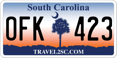SC license plate OFK423