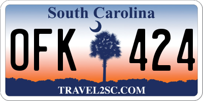 SC license plate OFK424