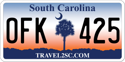 SC license plate OFK425