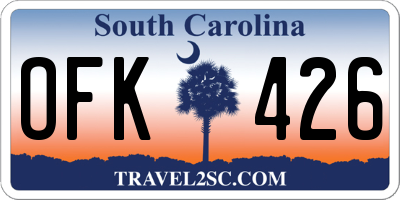 SC license plate OFK426