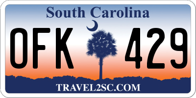 SC license plate OFK429